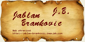Jablan Branković vizit kartica